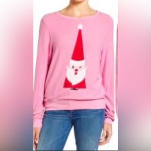 Wildfox Winking Santa Holiday Crewneck Sweatshirt